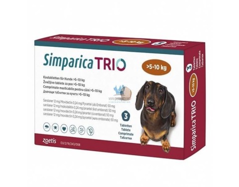 Simparica Trio 5-10 -1 tableta protiv spoljnih parazita- Nema na stanju